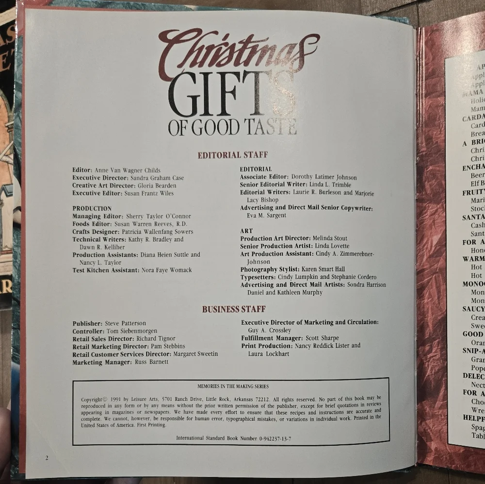 Christmas Gifts of Good Taste Book